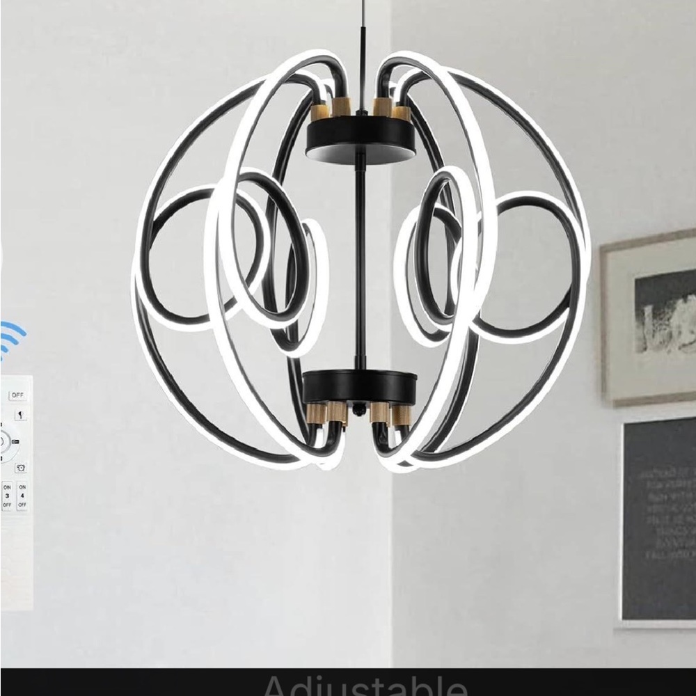 Modern Black and White LED Chandelier